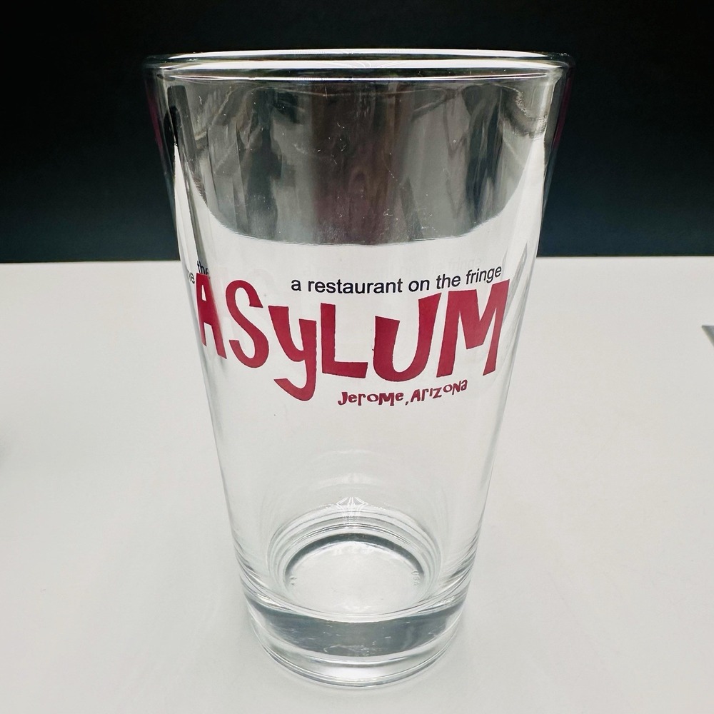RARE ASYLUM Jerome AZ Restaurant Heavy Pint Beer Glass